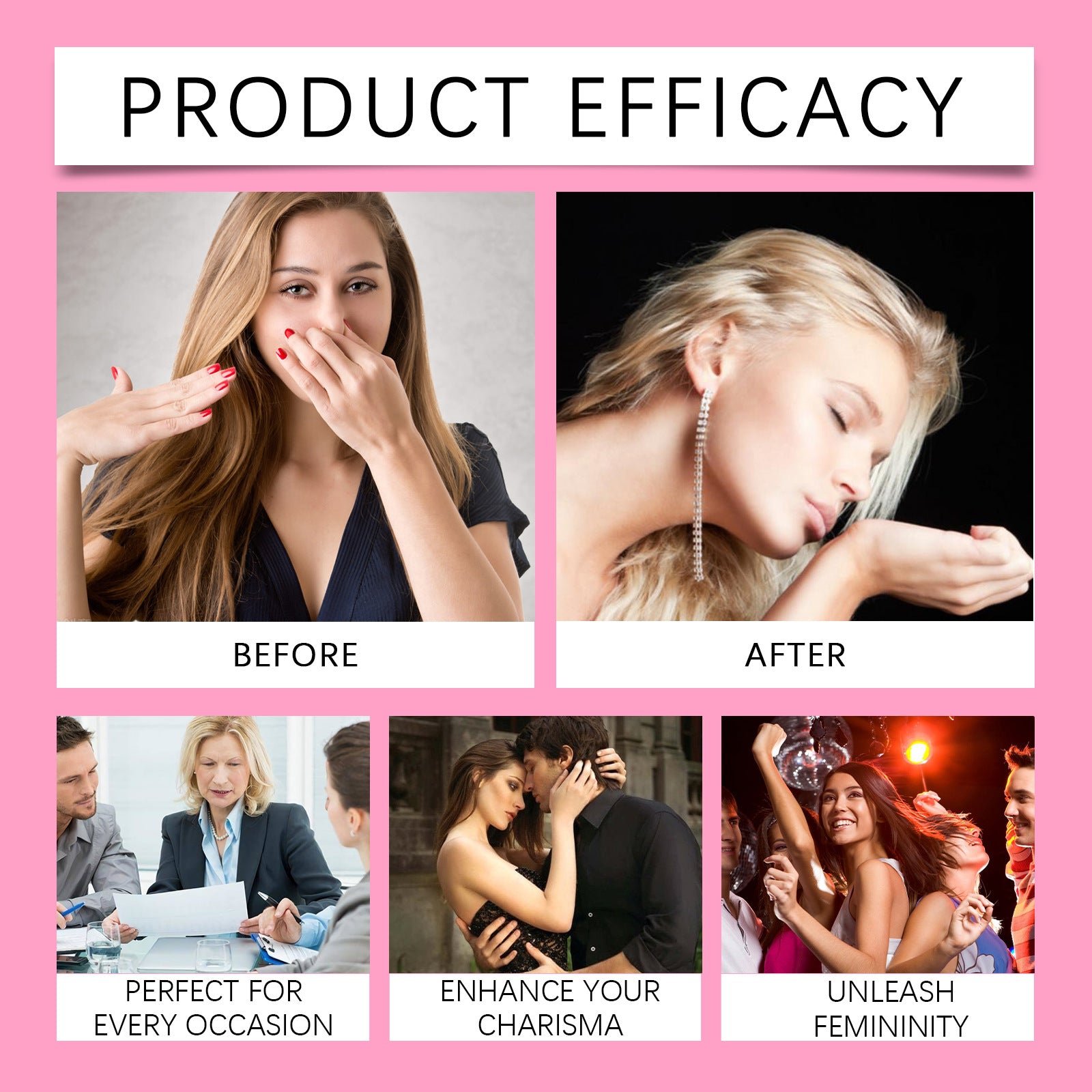 Roxelis Rose Attraction Perfume for women, a 15ml portable natural floral fragrance spray in a stylish black and pink box, perfect for daily use and long-lasting freshness.
