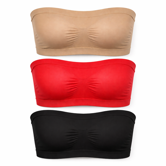 Women’s Seamless Bandeau Bra – Strapless Soft Stretch Bralette