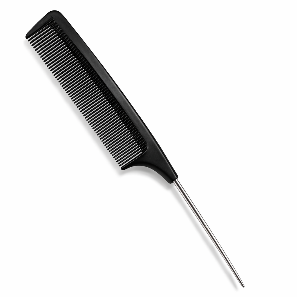 Professional Rat Tail Hair Comb – Stainless Steel Pintail Styling Comb