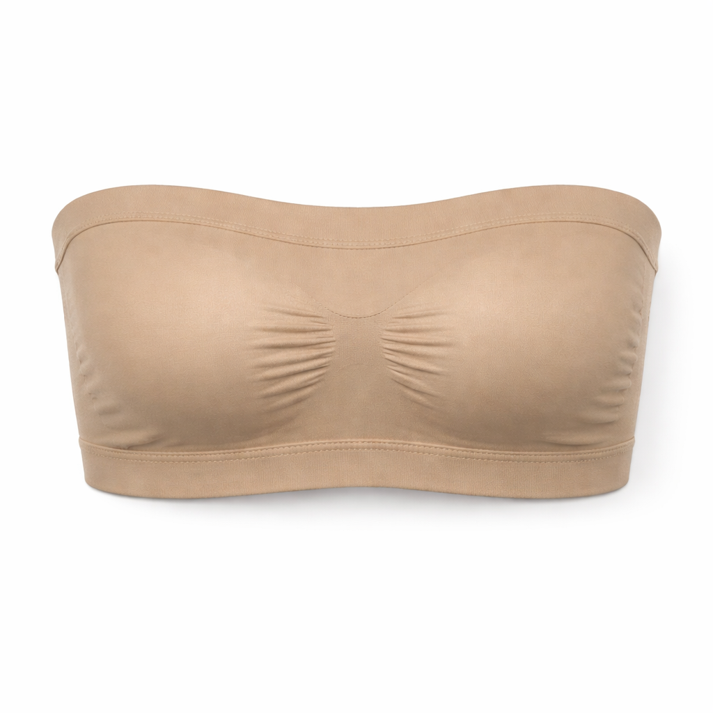 Women’s Seamless Bandeau Bra – Strapless Soft Stretch Bralette