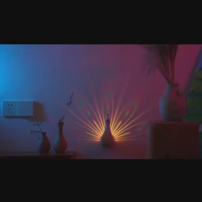 🦚 Peacock Galaxy Projector Lamp – Remote Control Night Light